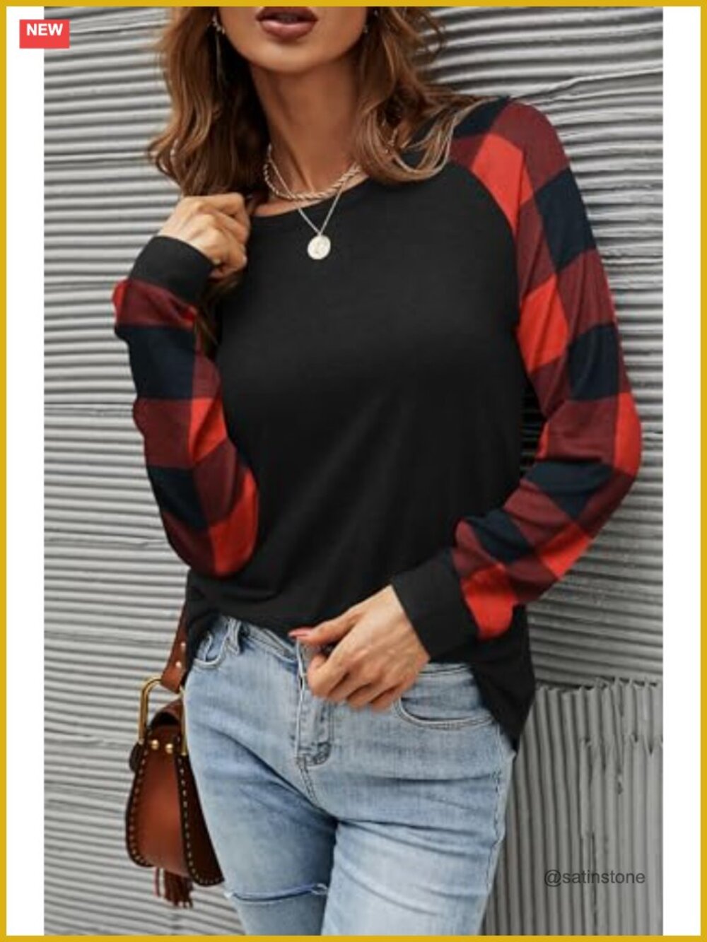 Women's Long Sleeve Crew Neck Tunic Tops Loose Fit Stretchable Pull On - Picture 4 of 6